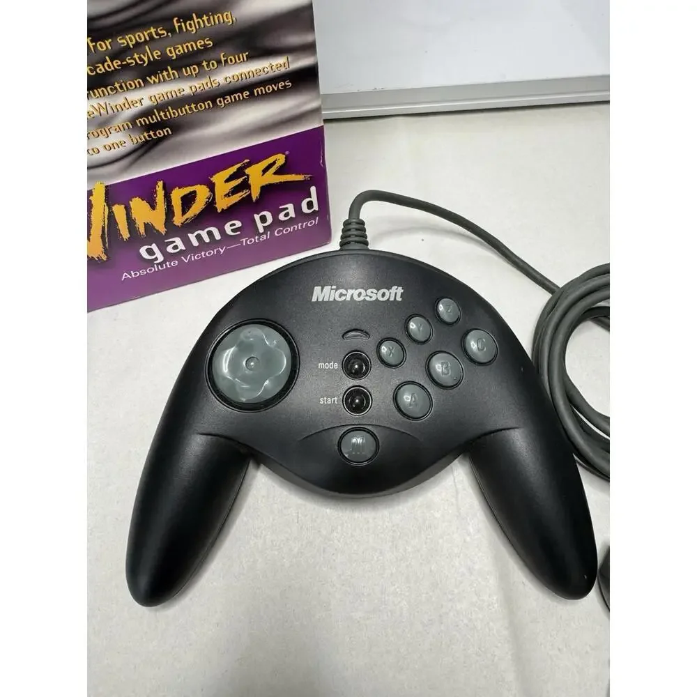 Microsoft SideWinder Game Pad Vintage PC USB Controller w/ Original Box 1996